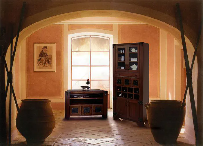 Model Vienna – clean-lined cabinets with many drawers, forged details, painting or rush panels, photo 1